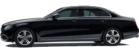 mercedes e class image in black Heathrow Airport