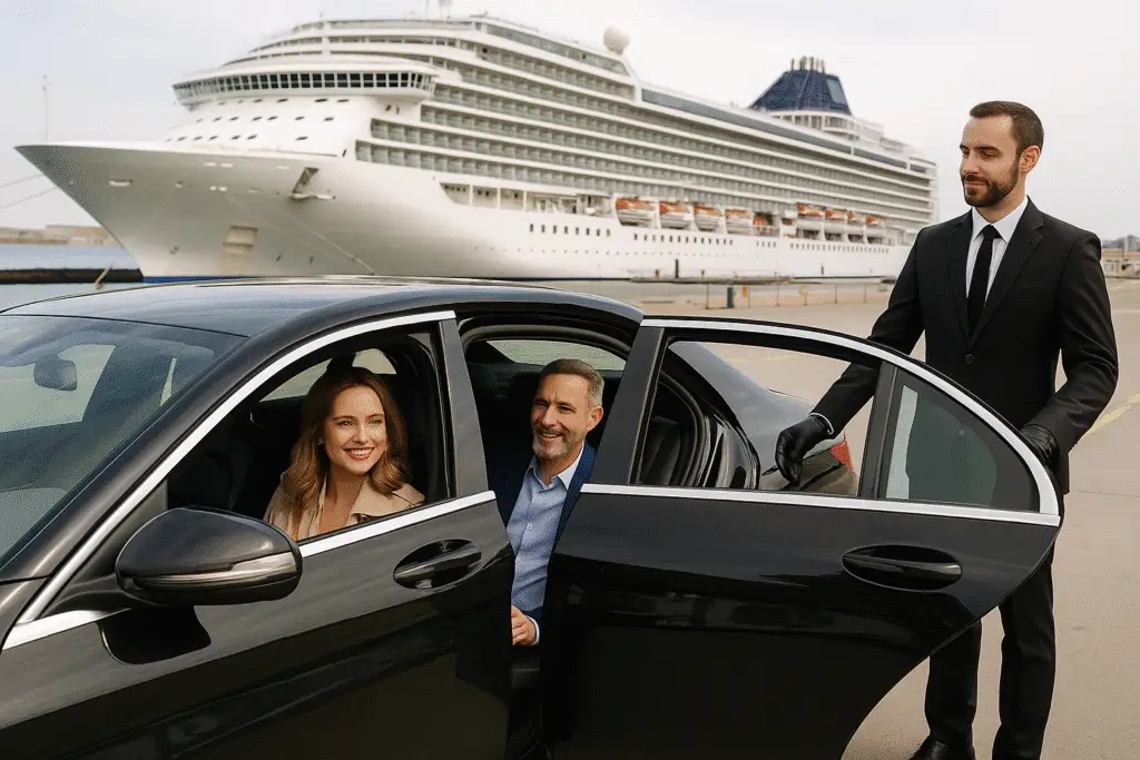 Chauffeur-driven car at Southampton cruise terminal