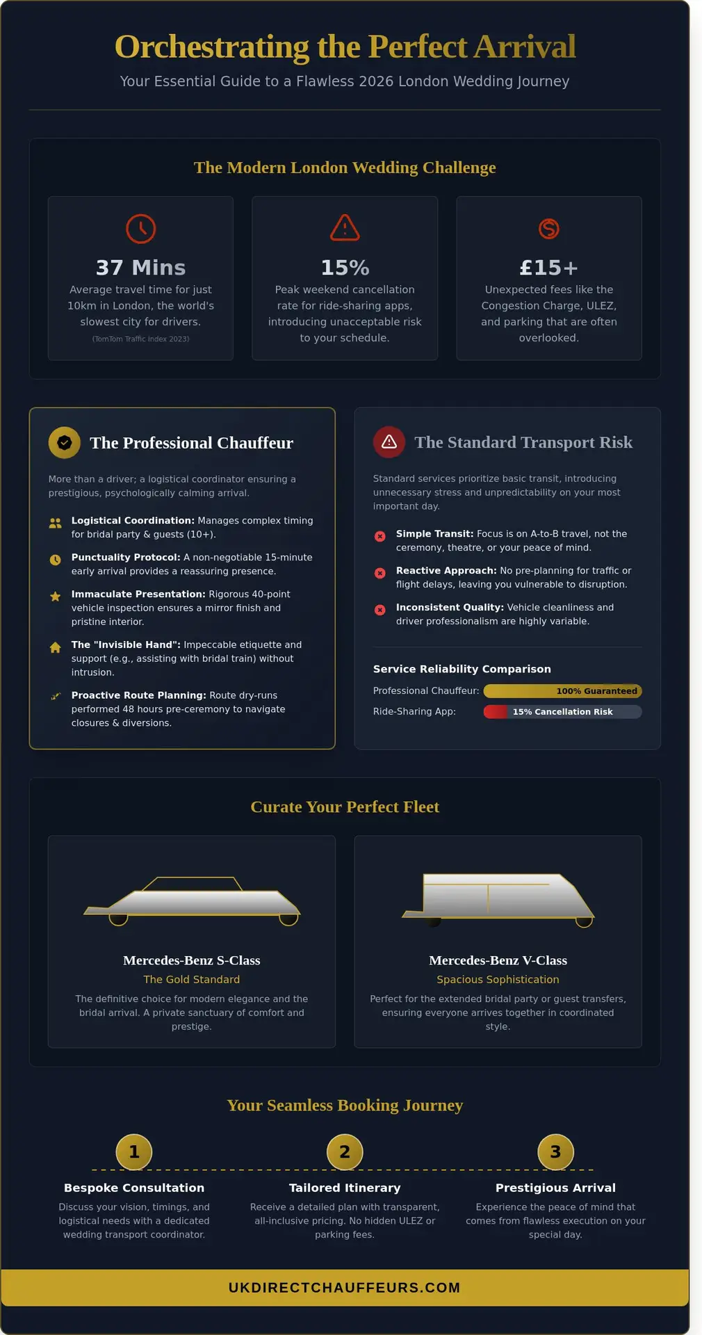 The Ultimate Guide to Premium Wedding Chauffeur Services in London for 2026 - Infographic